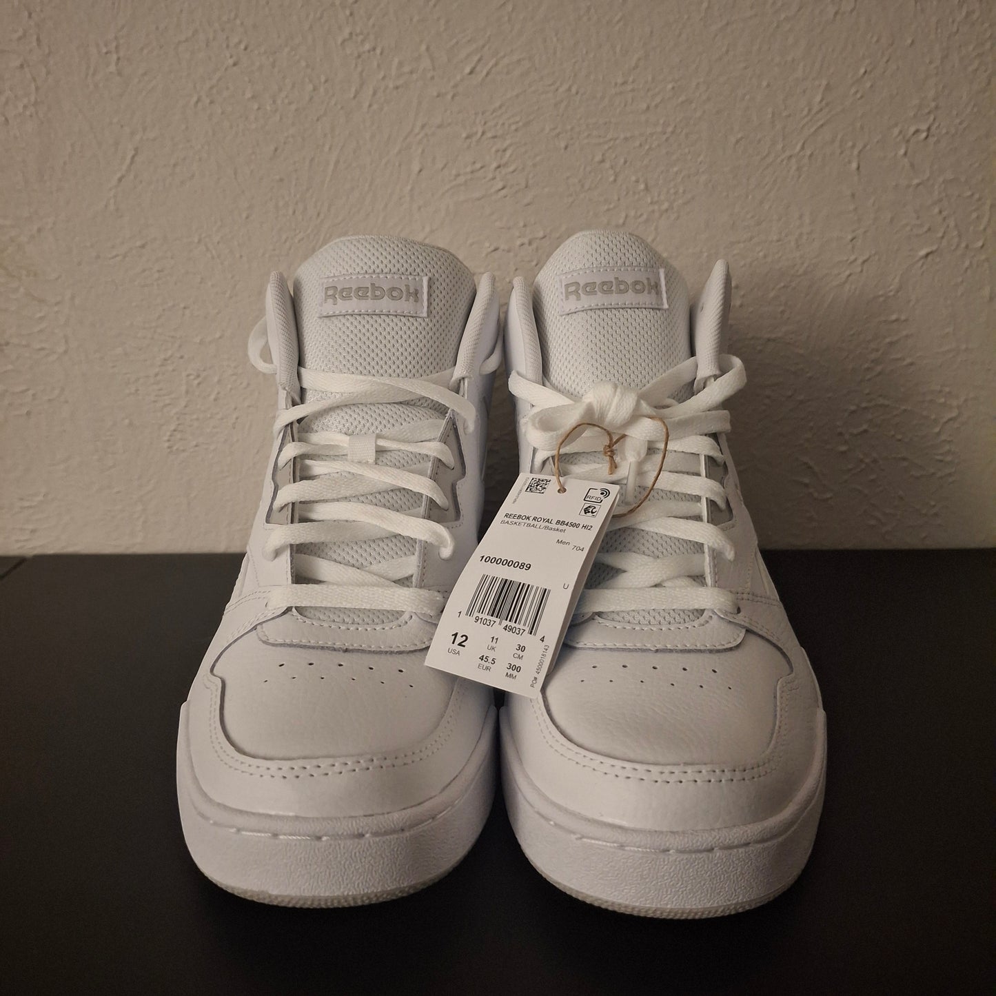 Size 12 - Reebok Royal BB4500 2 High White Light Solid Grey