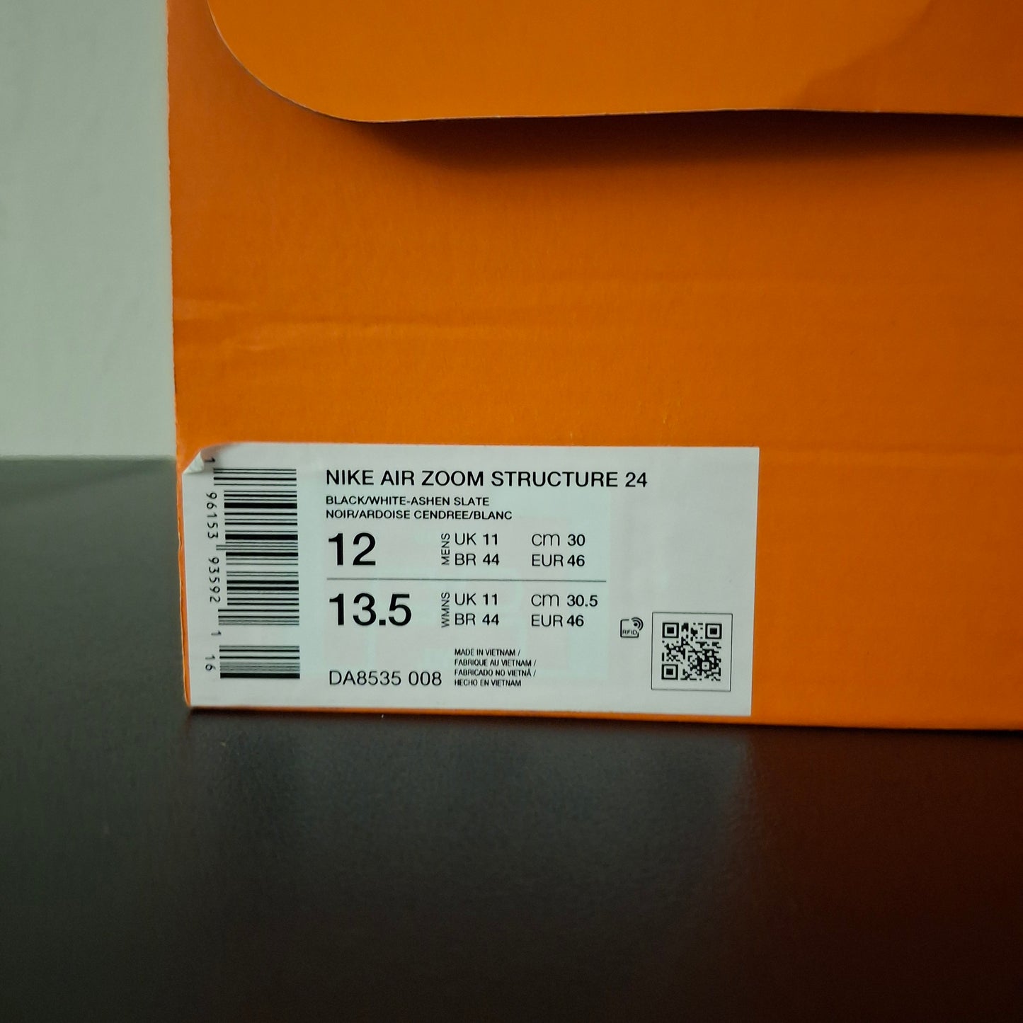 Size 12 - Nike Air Zoom Structure 24 Black Ashen Slate