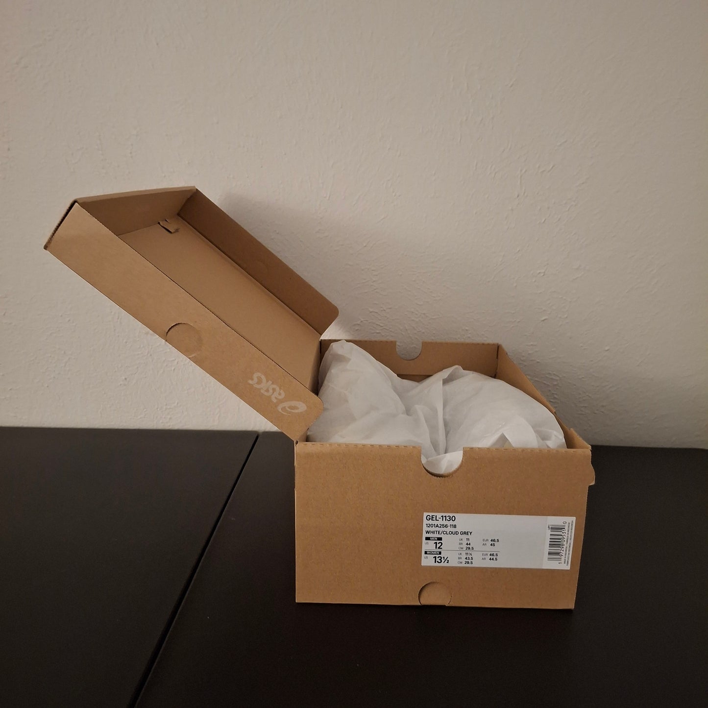 Size 12 - ASICS Gel 1130 White Cloud Grey