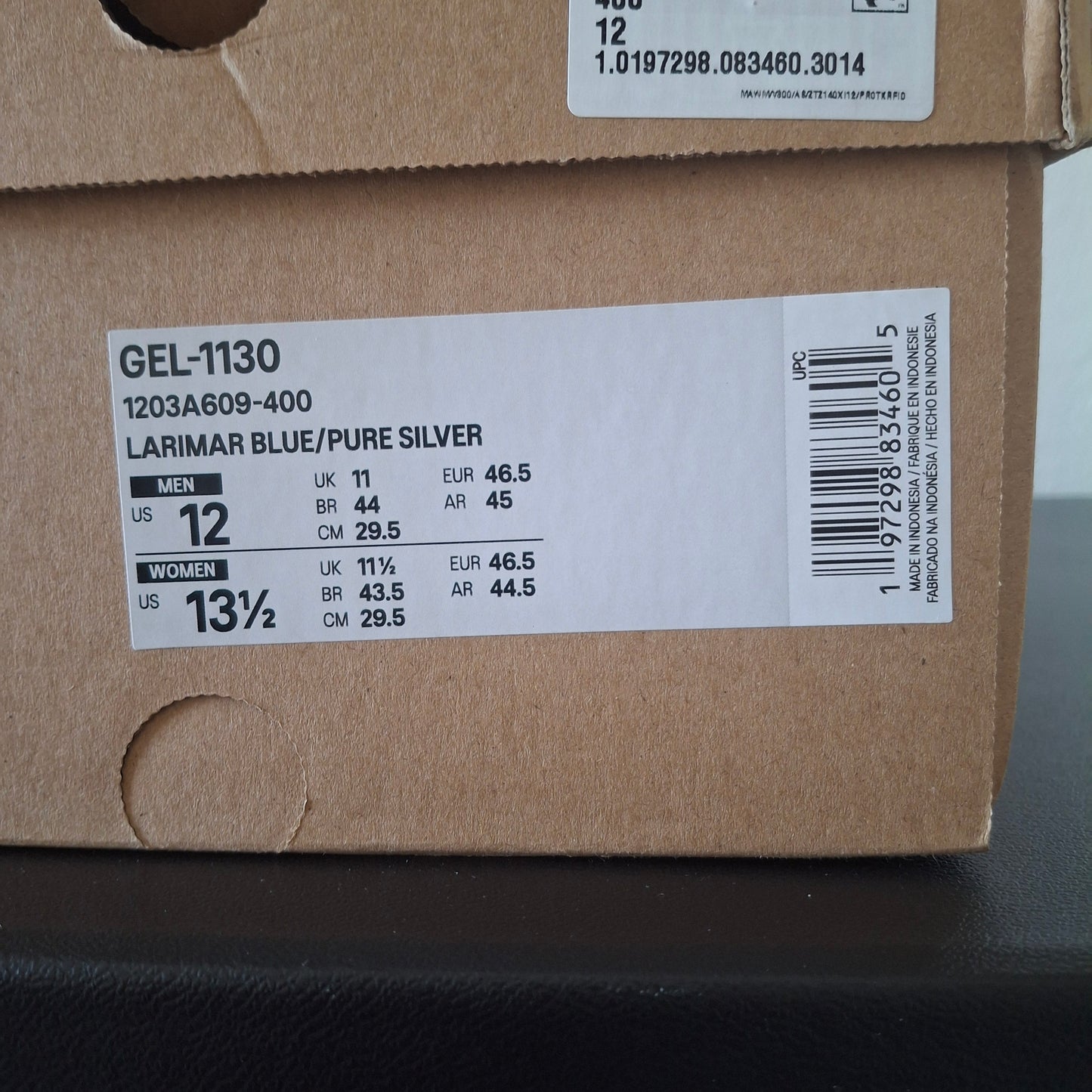 Size 12 - ASICS Gel 1130 Larimar Blue Pure Silver